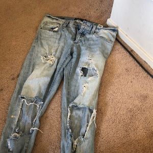 Lucky brand distressed mom jeans